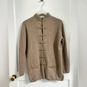 Anson 100% cashmere Asian Oriential Tan Sweater Like New